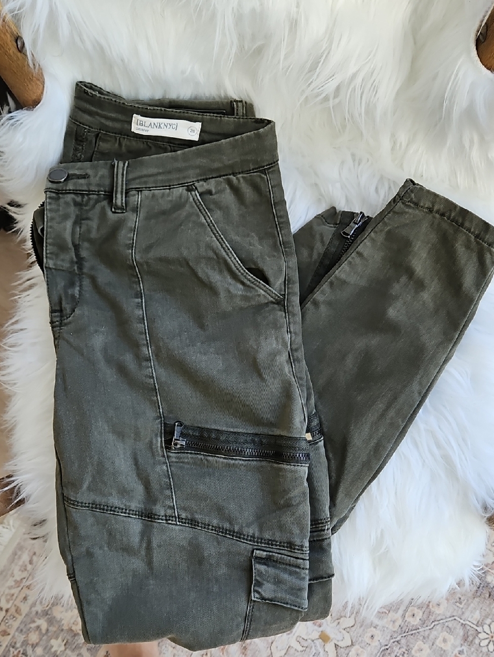 Blank NYC Olive Green Moto Pants - Never Worn